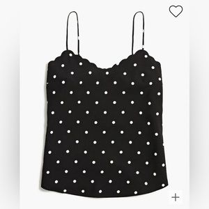 J. Crew Factory Scalloped Cami Top in Polka Dot